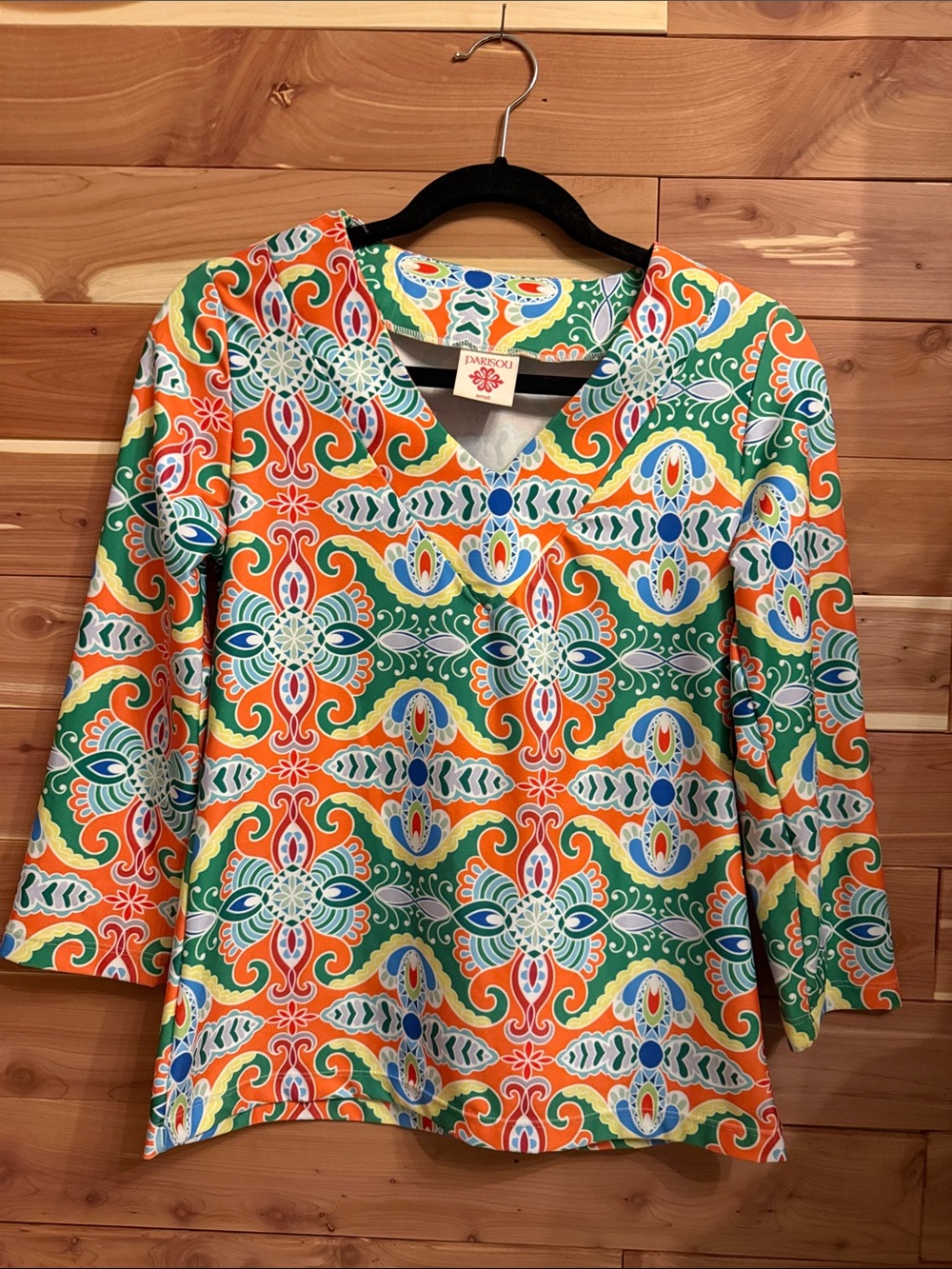 Women's V-Neck Multi-Color Patterned Tunic